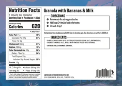 Granola With Bananas, Almonds And Milk - (1 Serving) - Multi 7 Granola With Bananas, Almonds And Milk - (1 Serving) - Multi -Camping Series Store 101018 backpackers pantry granola with bananas milk 1 serving c 02365.1651081241