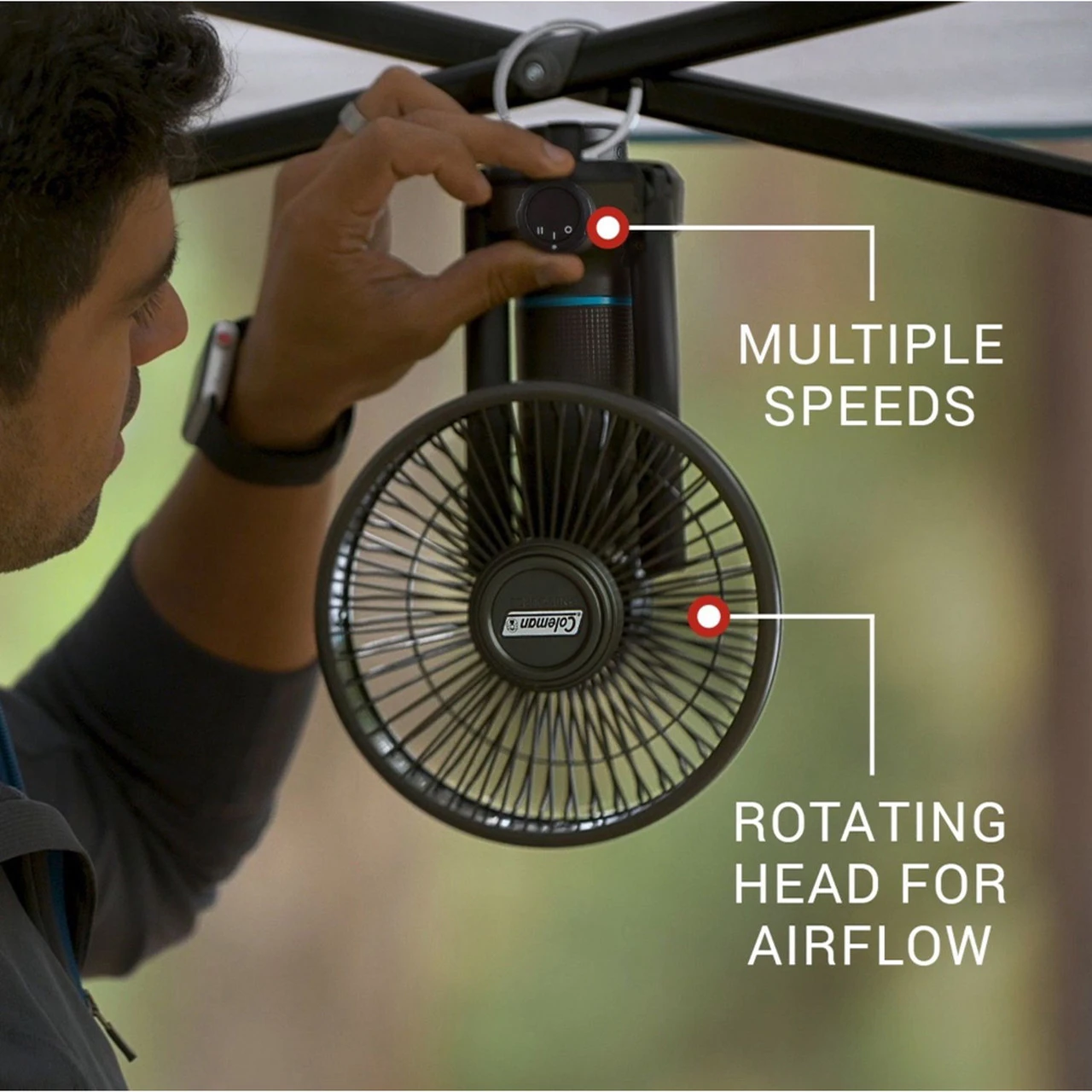 Coleman OneSource Multi-Speed Fan And Battery - Black 2 Coleman OneSource Multi-Speed Fan And Battery - Black - Image 2