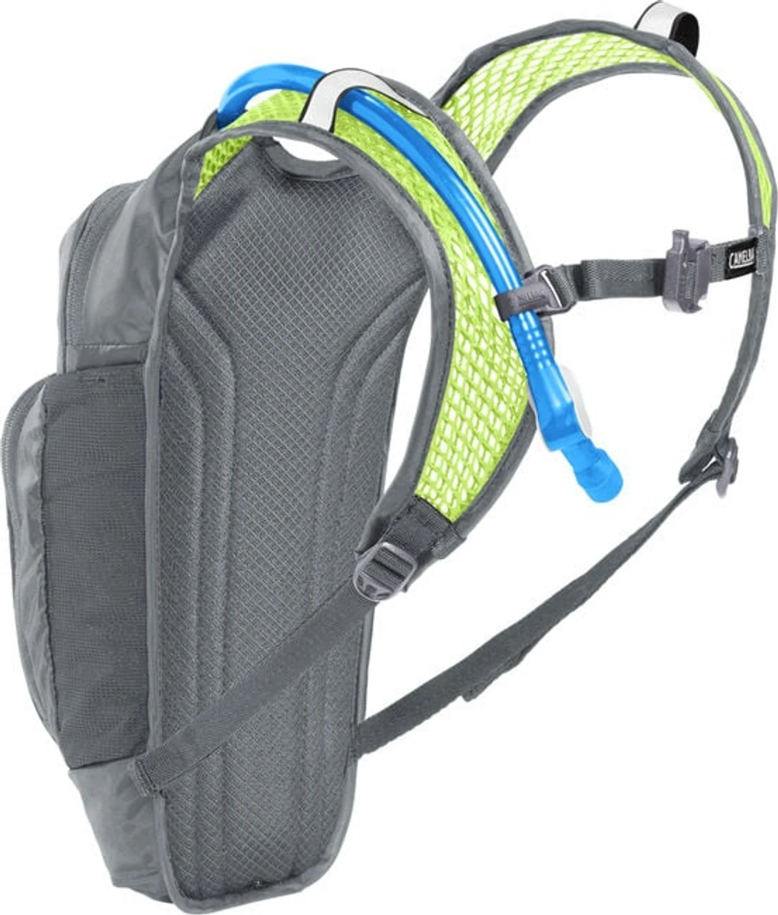 Camelbak Kids' Mini M.U.L.E. 50 Oz Hydration Pack - Metal Grey/Green 2 Camelbak Kids' Mini M.U.L.E. 50 Oz Hydration Pack - Metal Grey/Green - Image 2