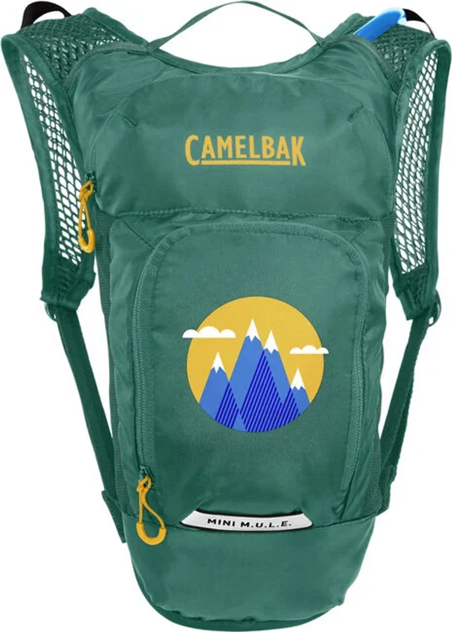 Camelbak Kids' Mini M.U.L.E. 50 Oz Hydration Pack - Green/Mountains 3 Camelbak Kids' Mini M.U.L.E. 50 Oz Hydration Pack - Green/Mountains - Image 3