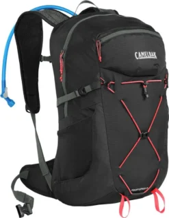 Camelbak Women's Fourteener 24 Hydration Hiking Pack With Crux 3L Reservoir - Black/Fiery Coral