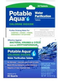 Chlorine Dioxide Water Purification Tablets - 30 Pack - Multi
