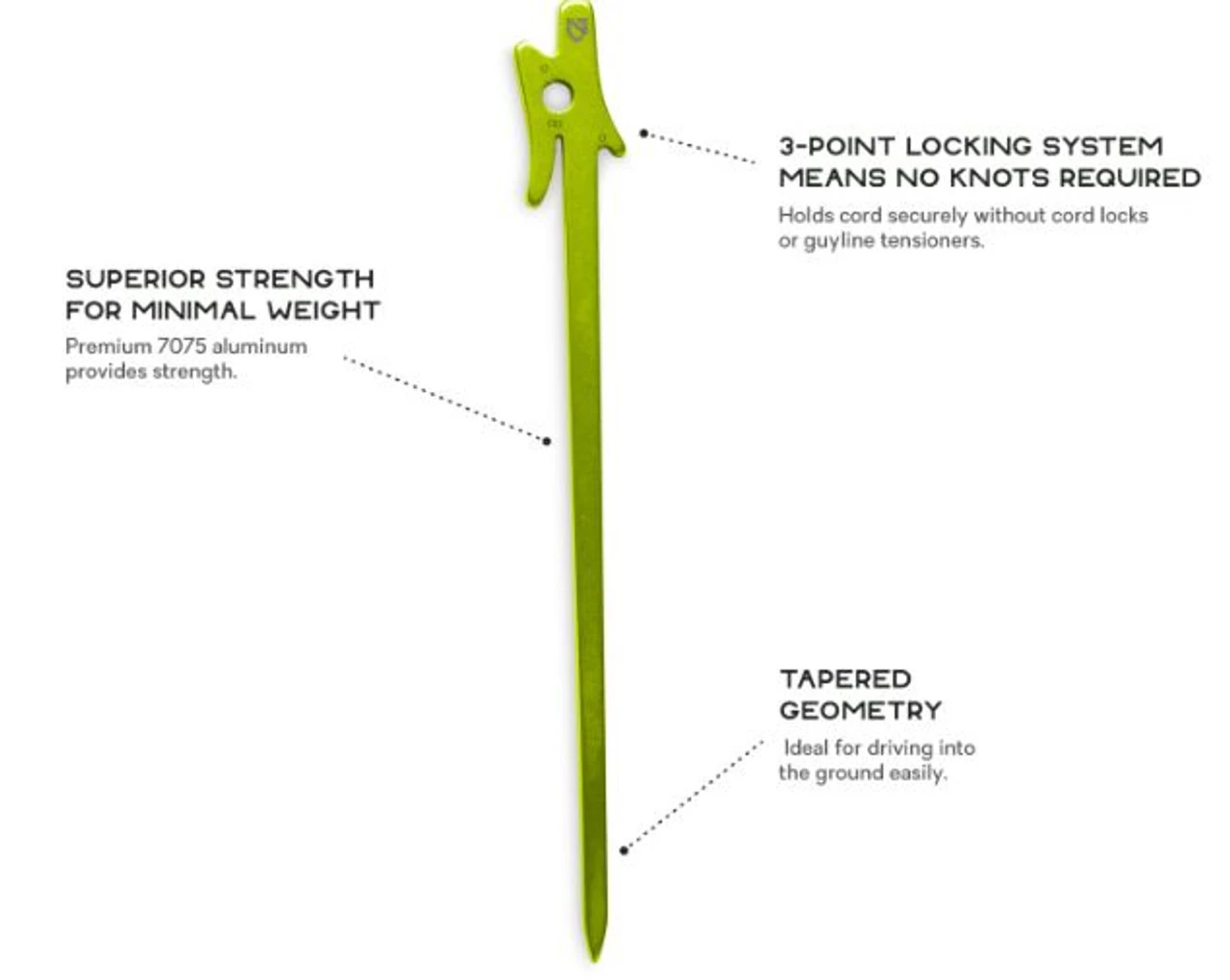 Nemo Airpin Ultralight Stakes - 4pk - Green 2 Nemo Airpin Ultralight Stakes - 4pk - Green - Image 2