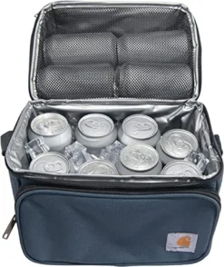 Carhartt Insulated 12 Can Two Compartment Lunch Cooler - Navy -Camping Series Store B0000304 401 e 06774.1659722534