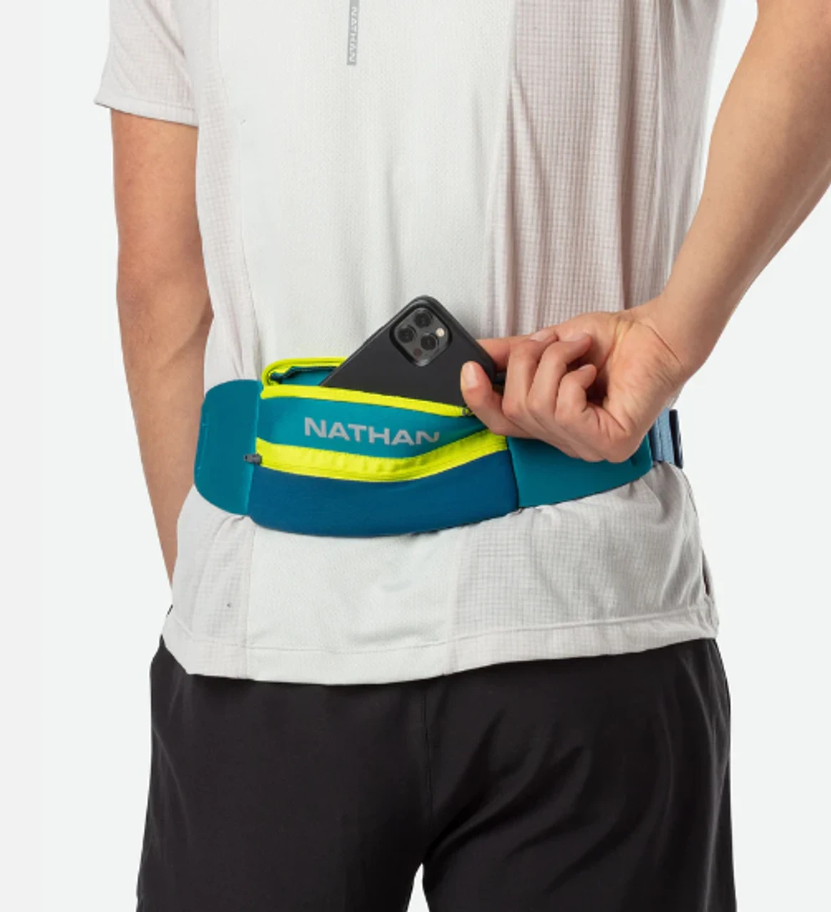 Nathan 5K Waist Belt - Storm Green/Finish Lime 5 Nathan 5K Waist Belt - Storm Green/Finish Lime - Image 5