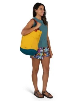 Osprey Daylite Tote Pack - Silver Lining/Blueberry -Camping Series Store daylitetotepack s23 side dazzleyellowventuriblue on figure wom 51408.1681412707