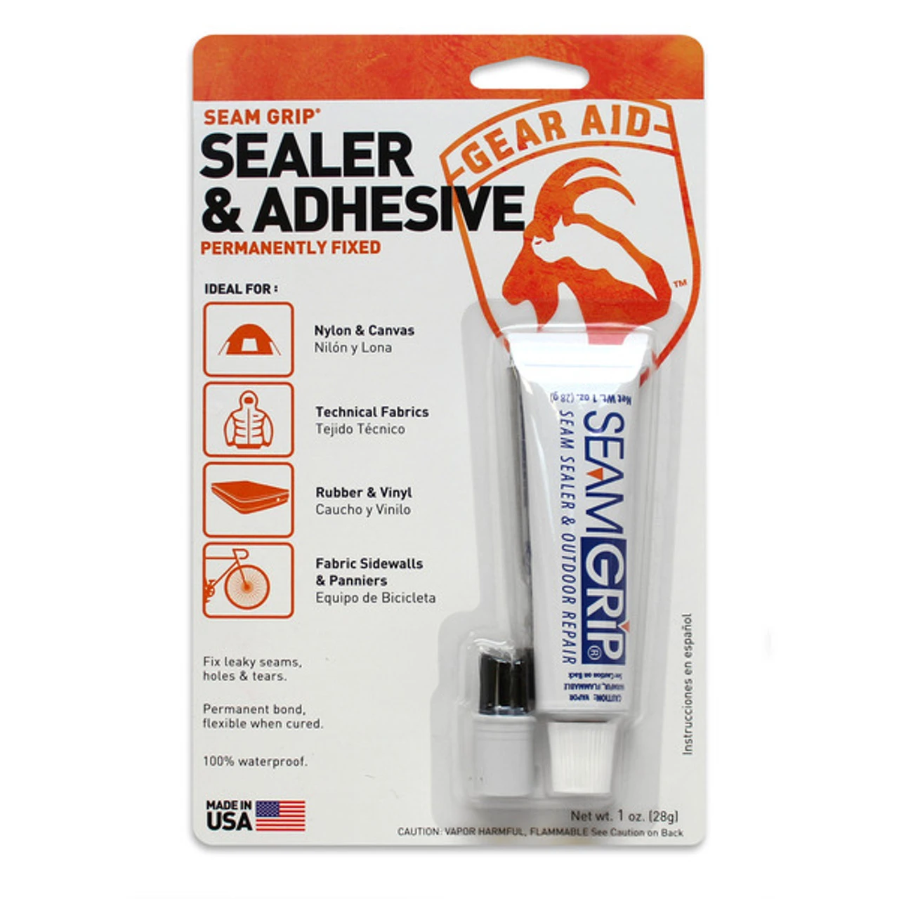 GEAR AID Seam Grip Seam Sealer - Orange 1 GEAR AID Seam Grip Seam Sealer - Orange
