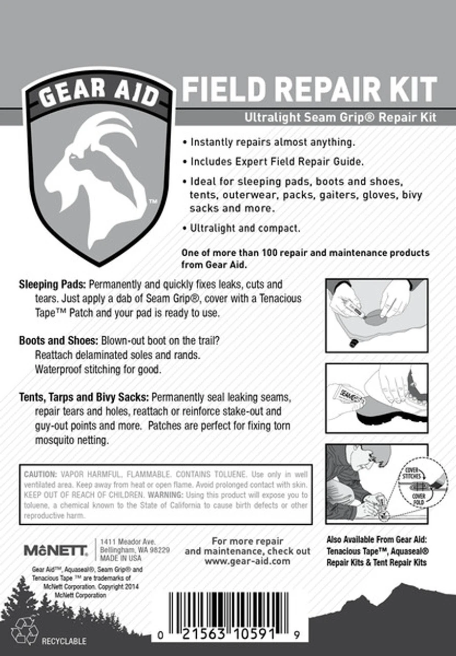 GEAR AID Seamgrip Field Repair Kit - Orange 2 GEAR AID Seamgrip Field Repair Kit - Orange - Image 2